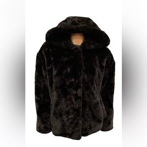 ZARA Luxurious Faux Fur Coat in Black